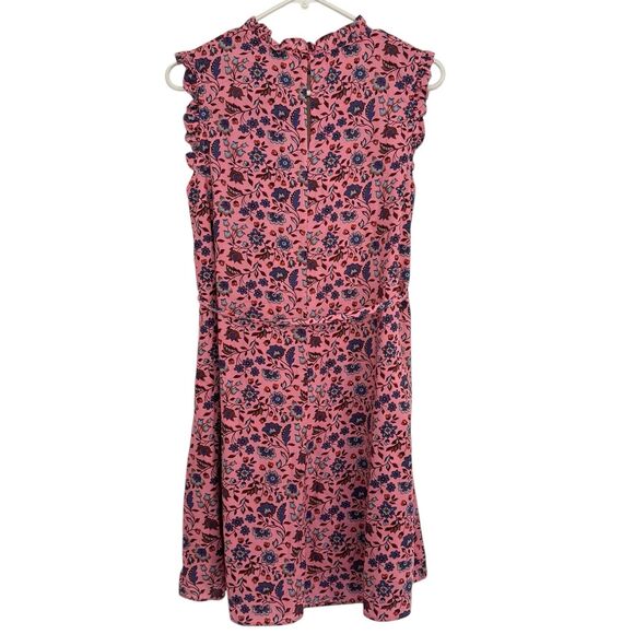 BODEN Size 6 R Floral Sleeveless Smocked Mini Dress ruffles Pink Spring/summer - Picture 4 of 11